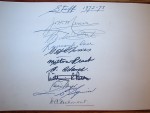 Staff Signatures 1972-73